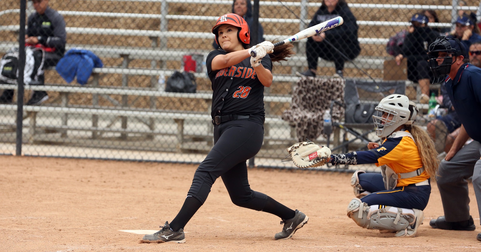 Jocelyn Ontiveros launched her fifth homerun of the season in the bottom of the sixth inning, acting as the go-ahead run. (Photo by Bobby R. Hester)