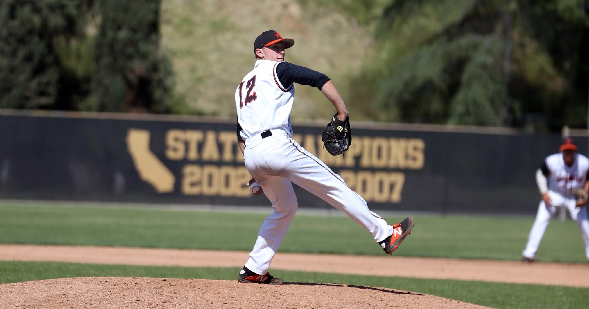 Garrett Irvin tossed a complete-game shutout in game one of the CCCAA Southern Regional playoffs against Cuesta on Friday. (Photo by Bobby R. Hester)