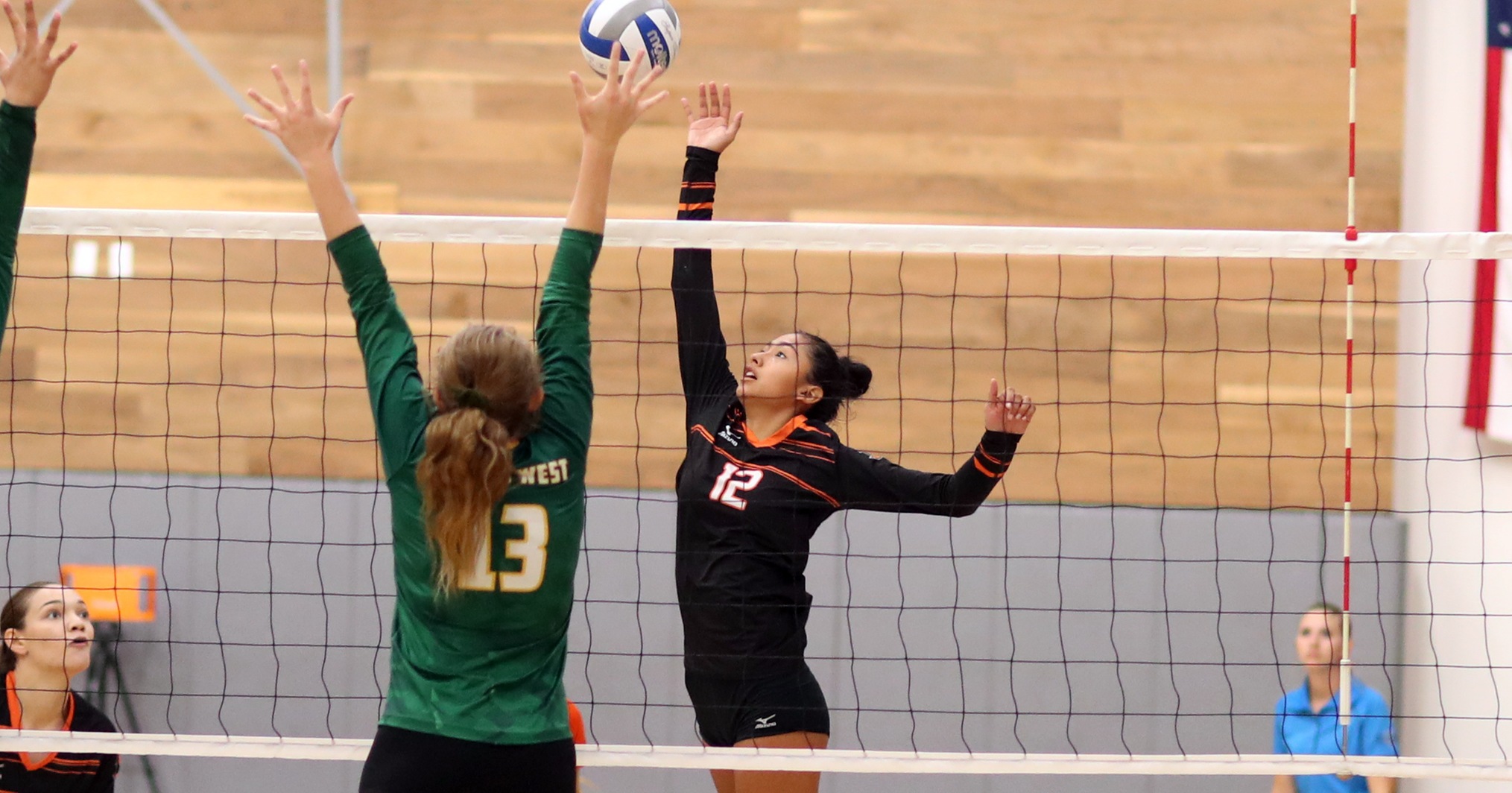 No need to dust off the cobwebs for Vashti Elias-Romero as she picked up right where she left off last season with 10 digs, seven kills and an ace in a win over Cerro Coso. (Photo: Bobby R. Hester)